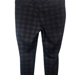 Dalia Womens Pull On Career Pants XXL Black Gray‎ Plaid Trousers